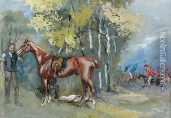 Cheval De Polo Oil Painting - Jules, Baron Finot