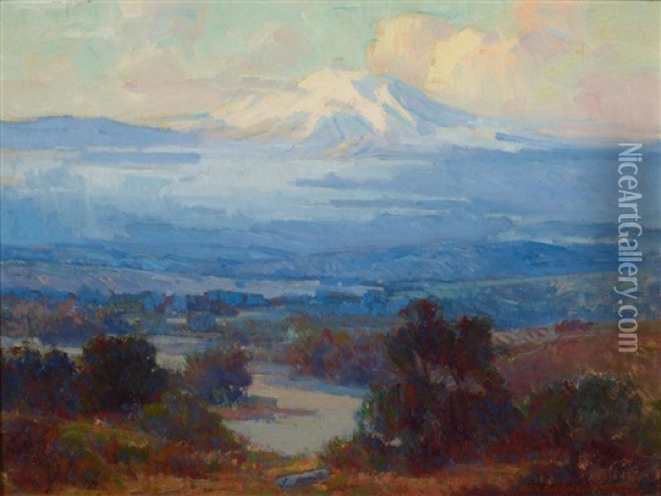 Valley Mist (san Jacinto Mountain, Sunset) Oil Painting - Jack Wilkinson Smith