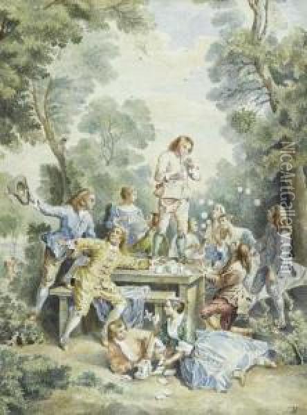 Fete Champetre. Oil Painting - Louis Joseph, Dit Watteau De Lille