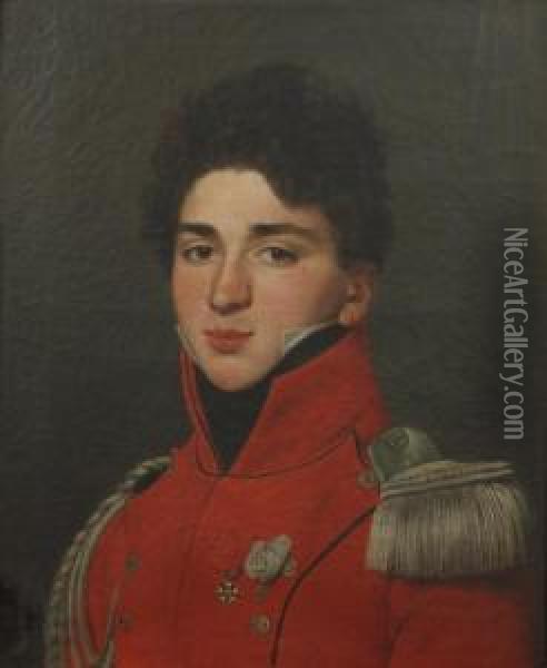 Portrait D'un Jeune Officier Portant Lalegion D'honneur Et L'ordre Du Lys Oil Painting - Louis-M., Luc Sicard Sicardi