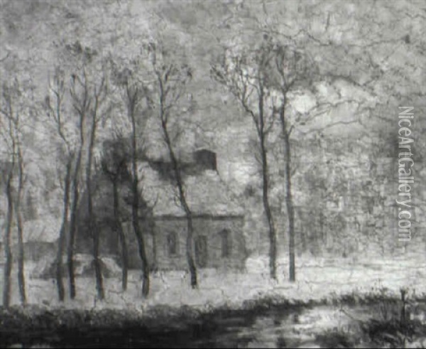 House In Winter Oil Painting - Maurice Galbraith Cullen