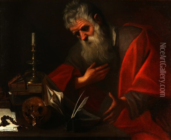 St. Jerome In His Study Oil Painting -  Caravaggio