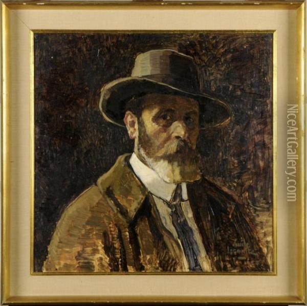 Autoportrait Oil Painting - Emile Lecomte