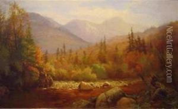 Mountain Riverbed Oil Painting - Laura Woodward