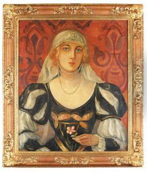 Dama W Stroju Renesansowym Oil Painting - Wladyslaw Roguski