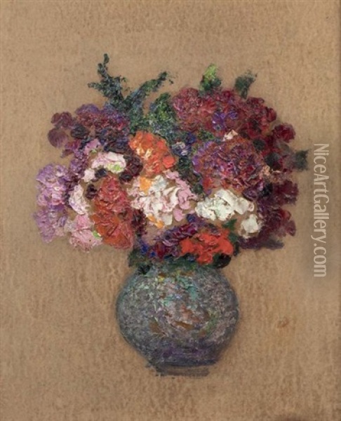 Fleurs Dans Un Vase Oil Painting - Victor Charreton