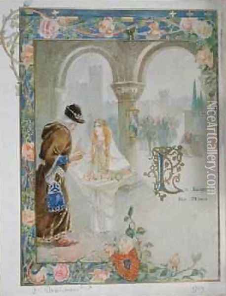 St Rosalina of Villeneuve 1267-1329 1900 Oil Painting - Louis Ollier