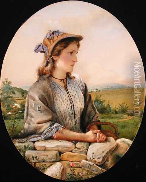 A Country Girl Oil Painting - George Goodwin Kilburne