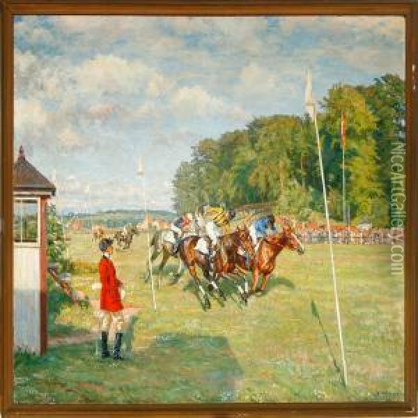 From The Racecource Oil Painting - Borge C. Nyrop