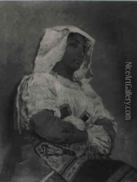 A Neopolitan Peasant Girl Oil Painting - Tito Conti