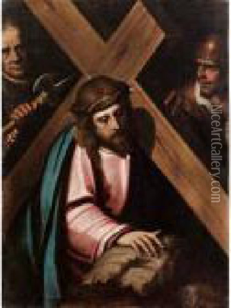 Escorial Cristo Che Porta La Croce Oil Painting - Luca Cambiaso