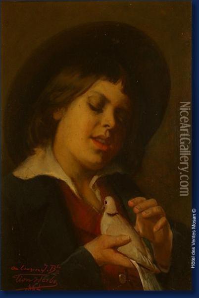 L'enfant A La Tourterelle Oil Painting - Leon Herbo