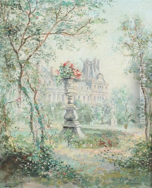 Garden View Of The Tuileries Oil Painting - Cesar A. Villacres