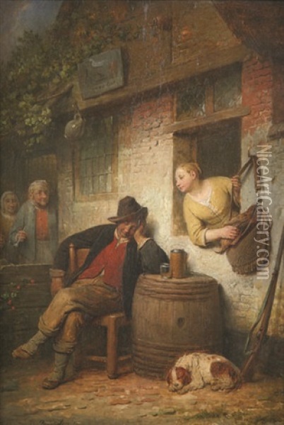 Le Voleur De Faisans Oil Painting - Ferdinand de Braekeleer the Elder