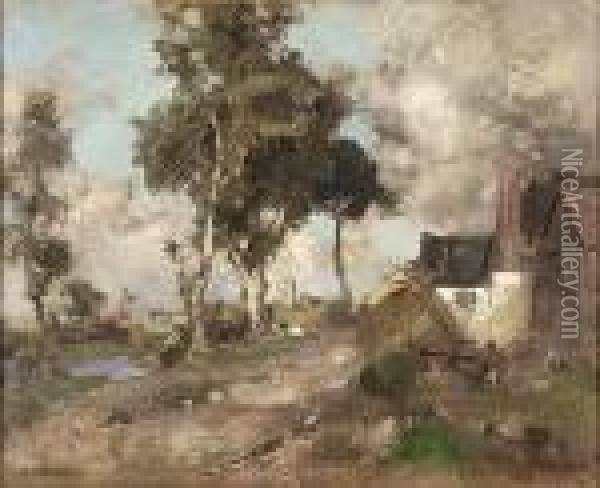 The Glebe Farm Oil Painting - Edward Arthur Walton