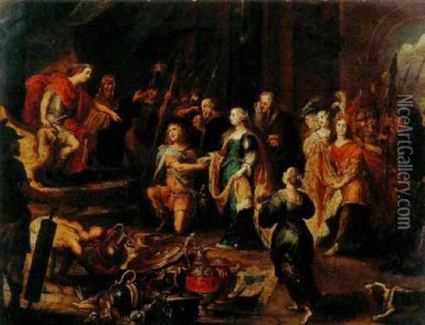 The Continence Of Scipio Oil Painting - Pauwels Casteels