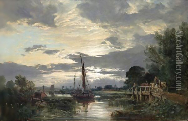 The Tow Path Oil Painting - Samuel Bough