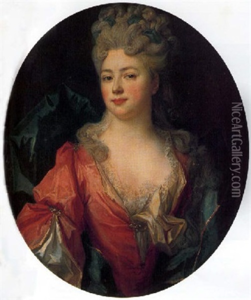 Portrait De Madeleine Charlotte Le Tellier (?) Oil Painting - Nicolas de Largilliere