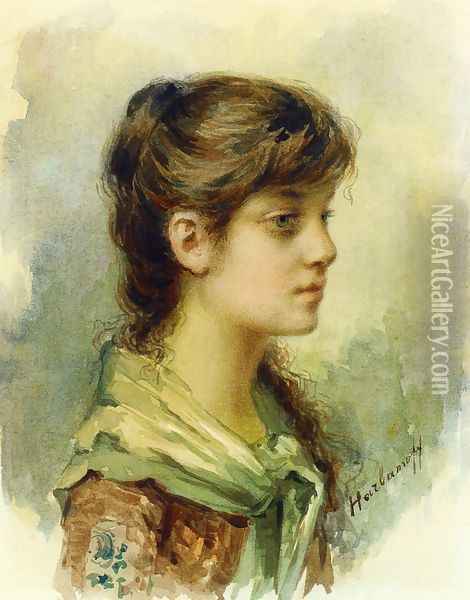 The Artists Daughter2 Oil Painting - Alexei Alexeivich Harlamoff