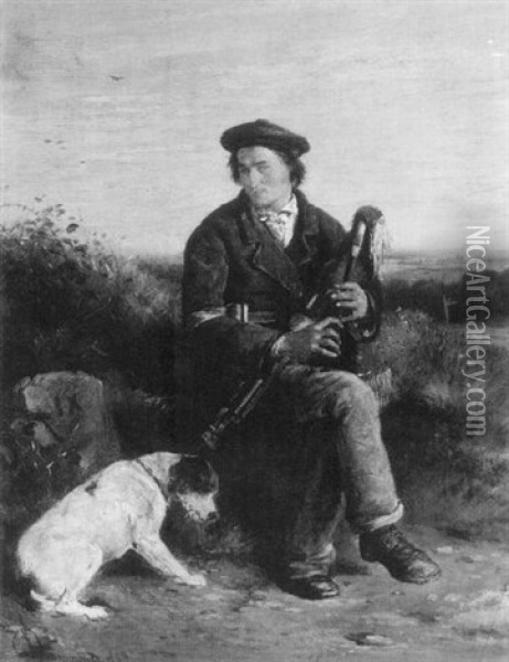 Piper With Dog Oil Painting - James Drummond