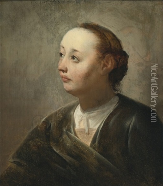 Bust-length Portrait Of A Woman In An Interior Oil Painting - Pieter Fransz de Grebber