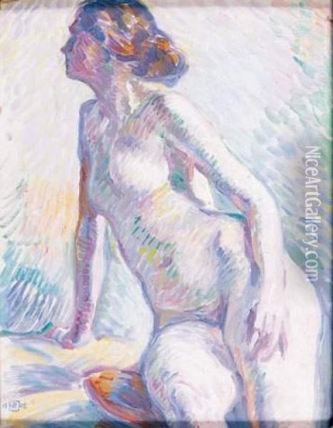 Jeune Femme Assise Oil Painting - Theo van Rysselberghe