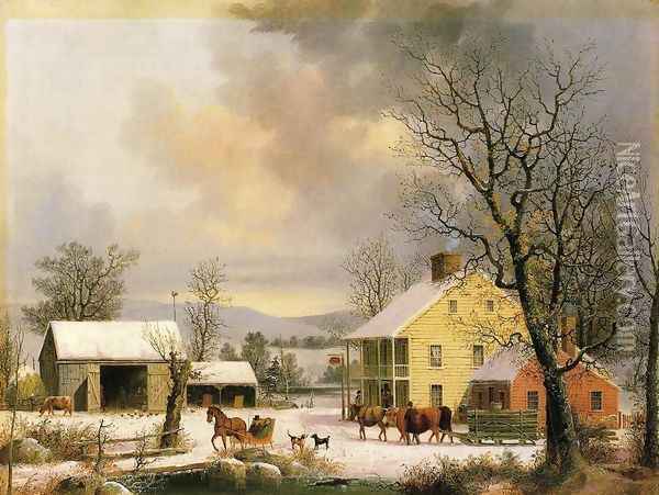 Winter in the Country II Oil Painting - George Henry Durrie
