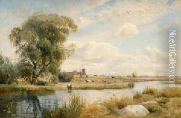 Skanskt Landskap Oil Painting - Gustaf Rydberg