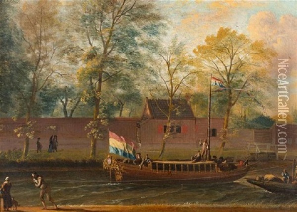 Schiffe Im Kanal Oil Painting - Ludolf Backhuysen the Elder