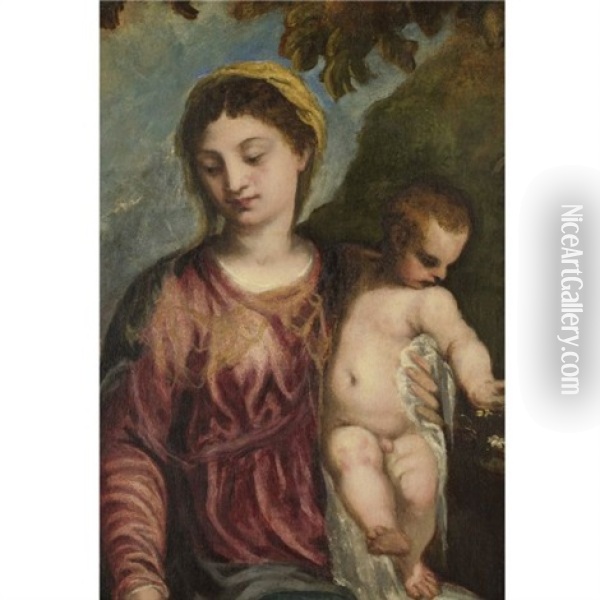 Madonna And Child Oil Painting - Andrea Schiavone
