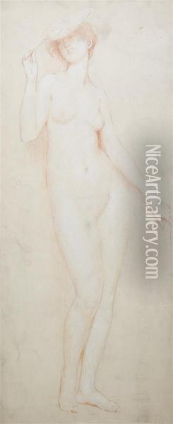 Nude With A Fan Oil Painting - Philip Leslie Hale