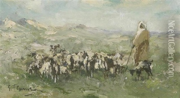 Chevres Oil Painting - Gustave Flasschoen
