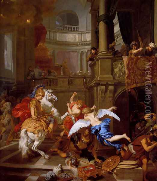 The Expulsion Of Heliodorus From The Temple Oil Painting - Gerard de Lairesse