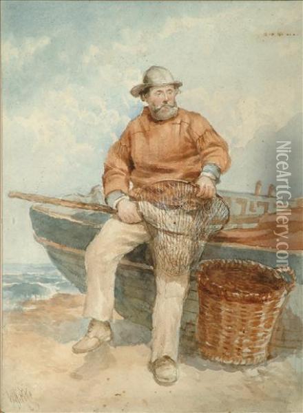 A Fisherman Oil Painting - William Henry Pike