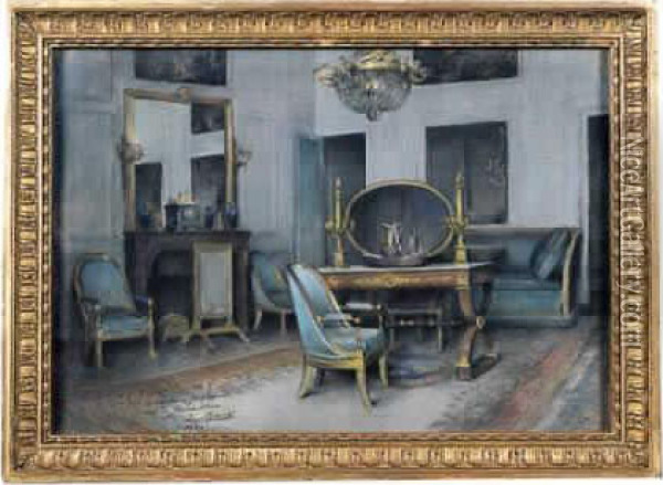 Cabinet De Toilette De L'imperatrice Josephine, Palais De Fontainebleau Oil Painting - Susan Minot Lane