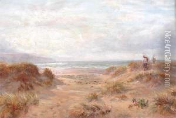 On The Gower Coast Oil Painting - Charles Thomas Burt
