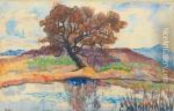 Paysage A L'arbre Oil Painting - Jean Peske