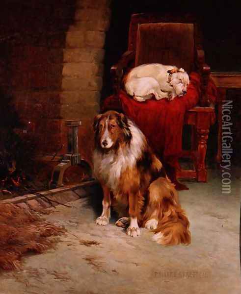 By The Fireside Oil Painting - Philip Eustace Stretton