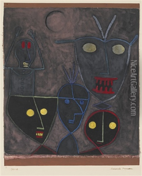 Daemonische Marionetten (demonic Puppets) Oil Painting - Paul Klee