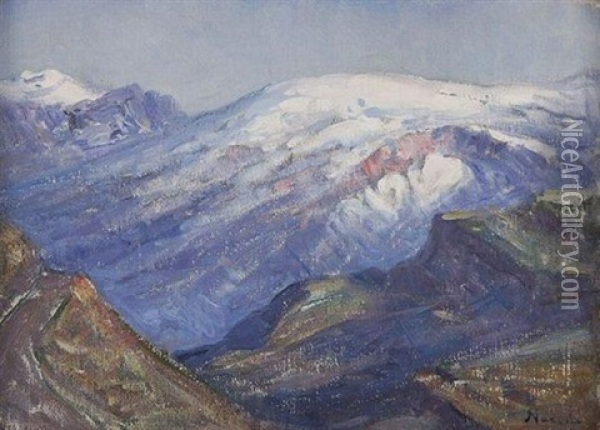 Sneeu Op Die Berge Oil Painting - Pieter Hugo Naude
