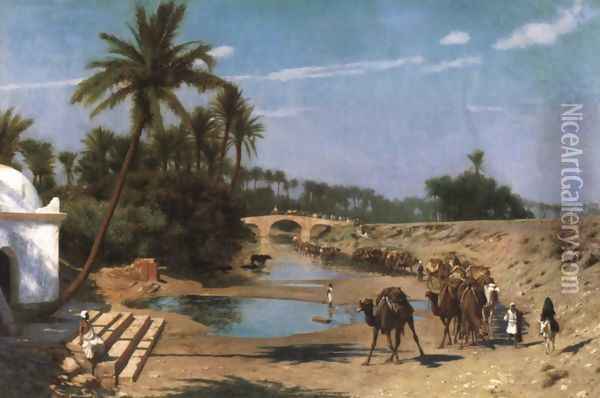 Caravan (or A Journey Through Algeria) Oil Painting - Jean-Leon Gerome