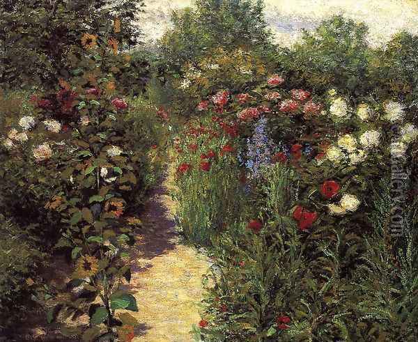 Garden at Giverny Oil Painting - John Leslie Breck