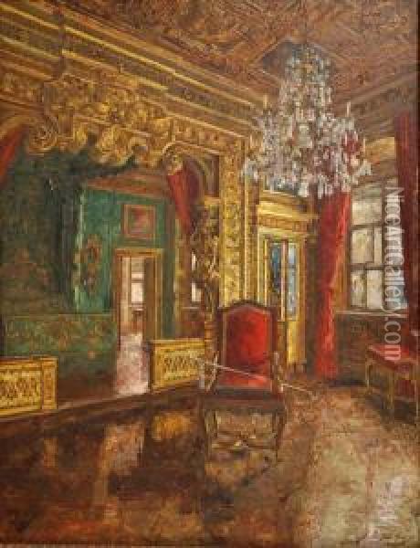 Interno Di Palazzo Oil Painting - Franz Multerer
