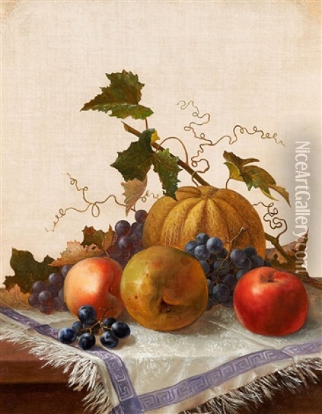 Fruchtestillleben Mit Kurbis Oil Painting - Helen R. Searle