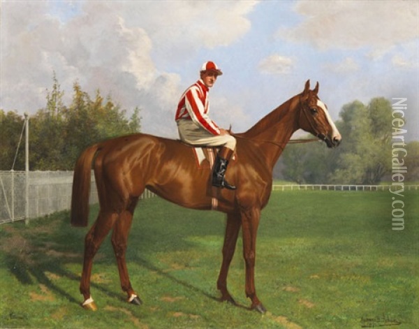 Titina Mit Jockey Bernard Carlslake Oil Painting - Richard Benno Adam