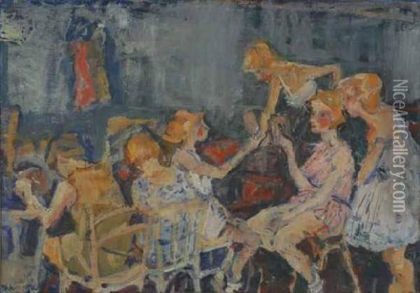 Danseuses Au Foyer Oil Painting - Joachim Weingart
