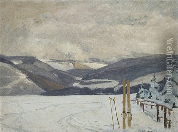 Winter At The Kahlen Asten Oil Painting - Alfred Rasenberger