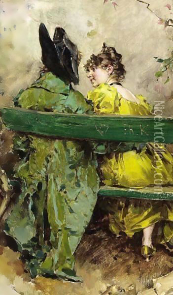 Flirtation Oil Painting - Frederick Hendrik Kaemmerer