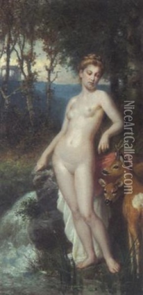 An Der Waldquelle Oil Painting - Karl Eugene Felix