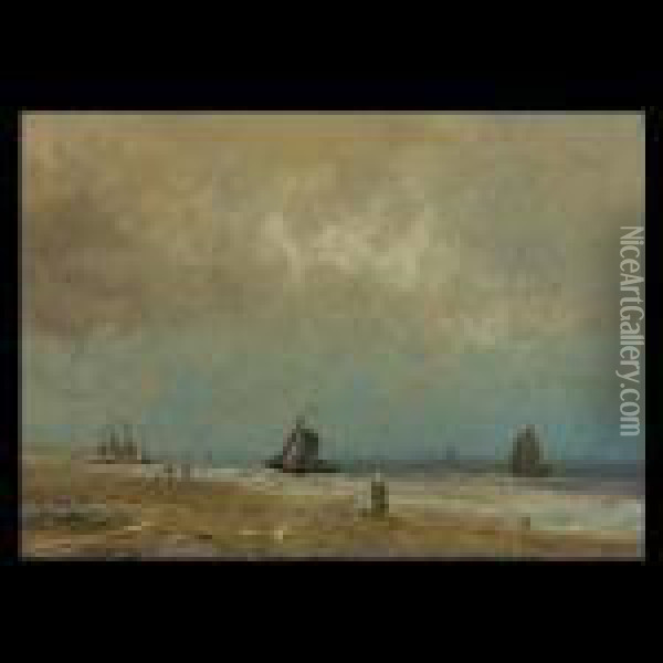 Beach Scene Oil Painting - Willem Johannes Weissenbruch